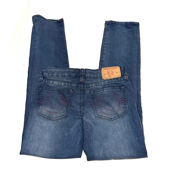 True Religion Geno Relaxed Straight Medium Wash Denim Jeans Girls 12 - Picture 5 of 9